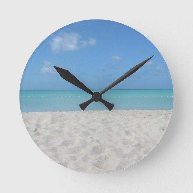 Beautiful Sandy Beach Round Clock (Front)