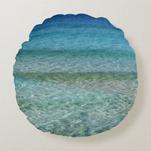 Beautiful Sandy Beach Round Pillow