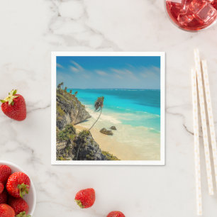 Beautiful Sandy Beach Tropical Paradise  Napkin