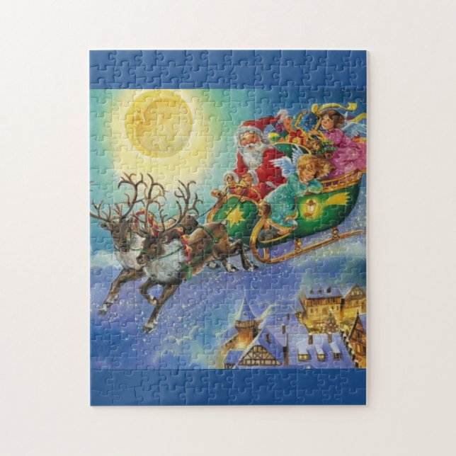 beautiful santa claus reindeer puzzle (Vertical)