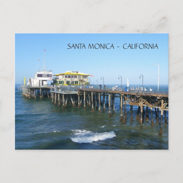Beautiful Santa Monica Pier Postcard! Postcard (Front)
