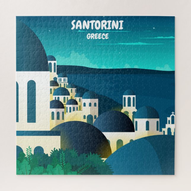 Beautiful Santorini at Night Greece  Jigsaw Puzzle (Vertical)