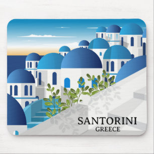 Beautiful Santorini Greece Mouse Pad