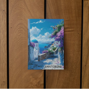 Beautiful Santorini Greece Ocean View Postcard