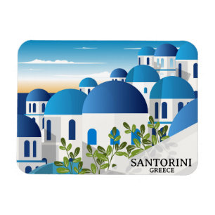 Beautiful Santorini Greece Photo Magnet
