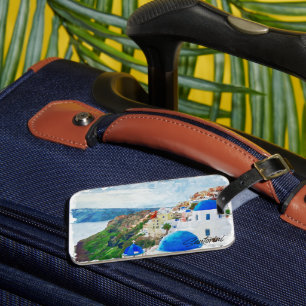 Beautiful Santorini Greece Scenery Travel Luggage Tag