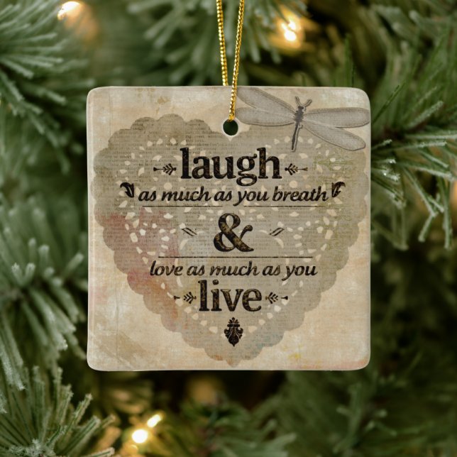 Beautiful Saying on Premium Square Ornament (Tree)