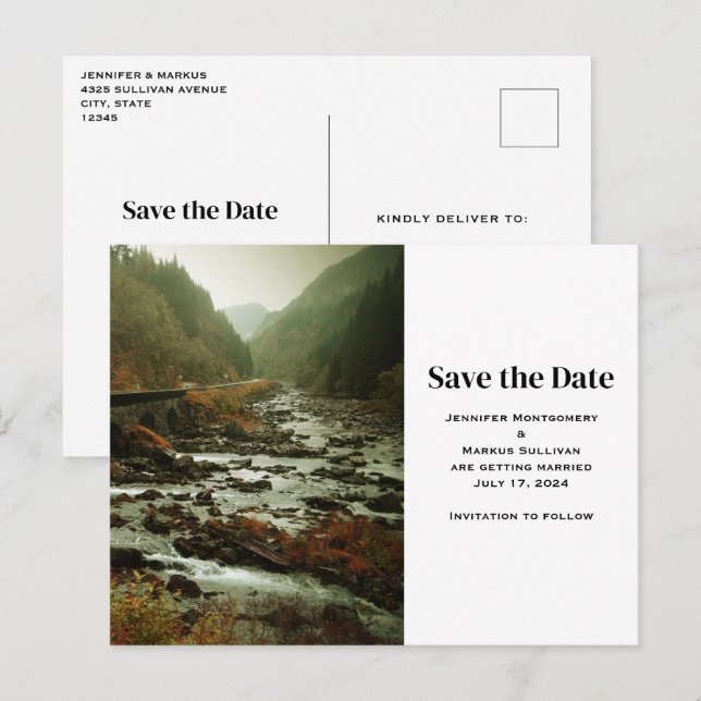 Beautiful Scenic Nature Photo Save the Date Invitation Postcard (Front/Back)