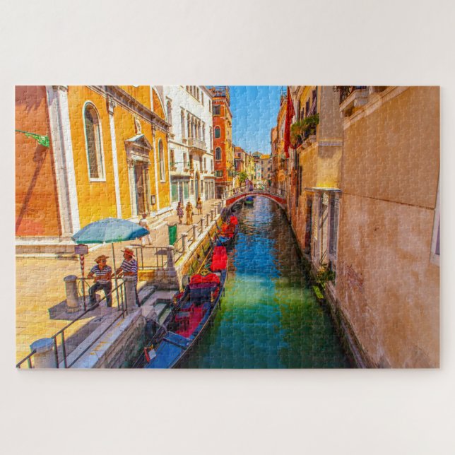 Beautiful scenic view of a canal in Venice, Italy Jigsaw Puzzle (Horizontal)