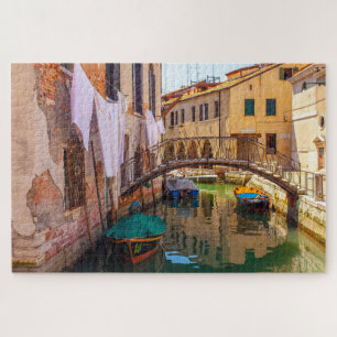Beautiful scenic view of a canal in Venice, Italy Jigsaw Puzzle