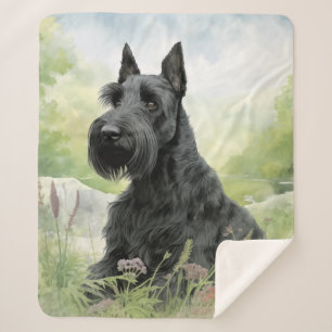 Beautiful Scottie Sherpa Blanket