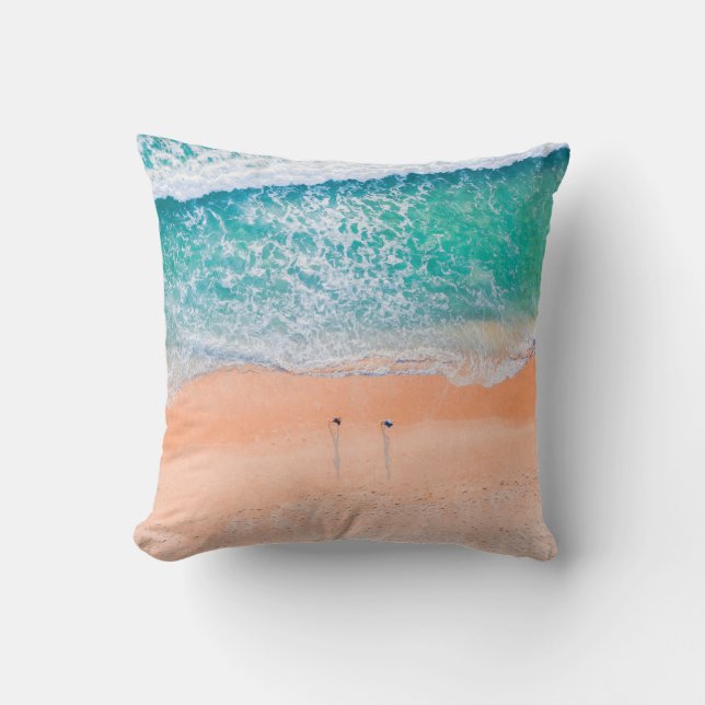 Beautiful Sea Beach Throw Pillow (Front)