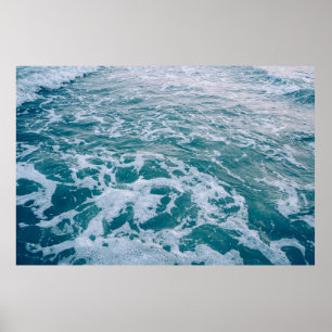 Beautiful sea marble waves texturehipster,backgrou poster