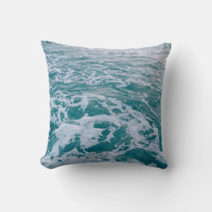 Beautiful sea marble waves texturehipster,backgrou throw pillow