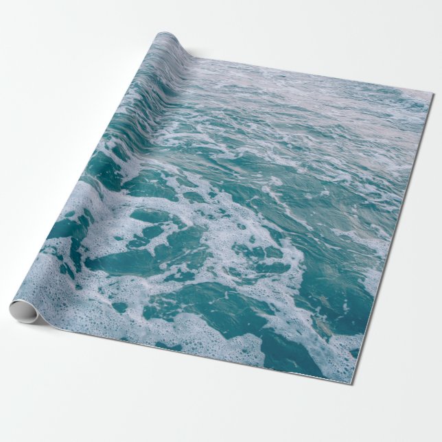 Beautiful sea marble waves texturehipster,backgrou wrapping paper (Unrolled)