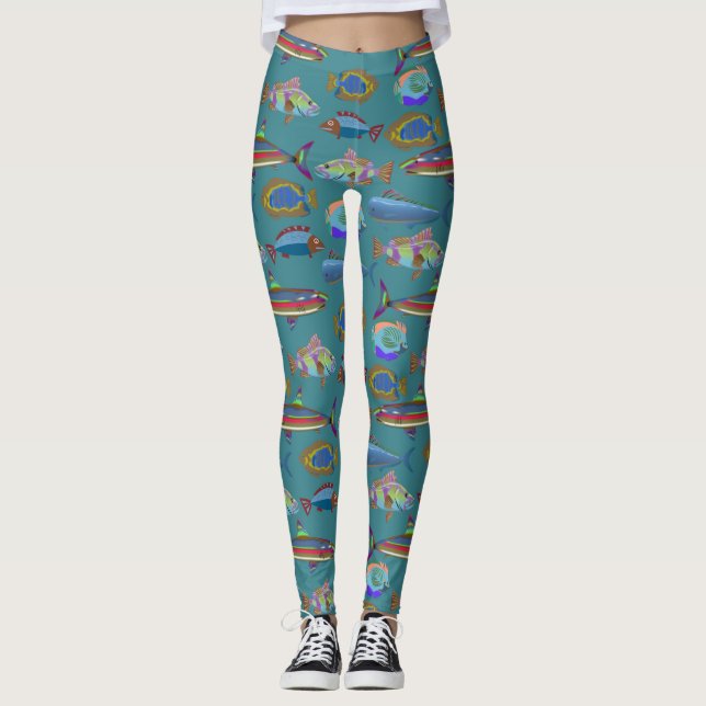 Beautiful Sea Pattern Leggings (Front)