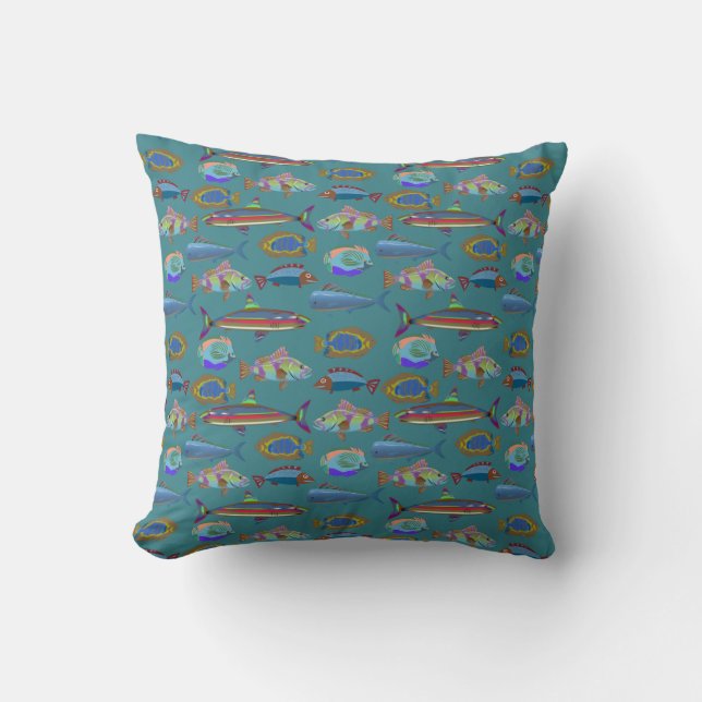 Beautiful Sea Pattern Throw Pillow (Front)