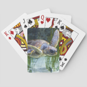 Beautiful Sea Turtle Swimming Bicycle Playing Card