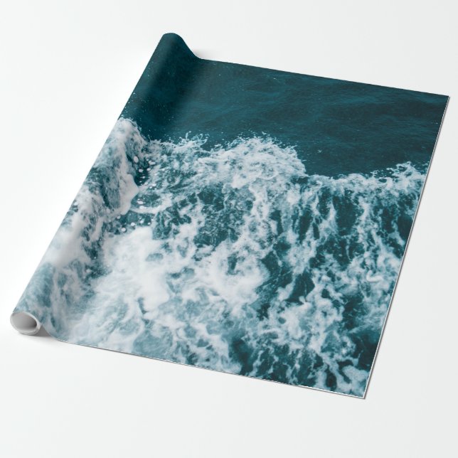 Beautiful Sea Waves Wrapping Paper (Unrolled)