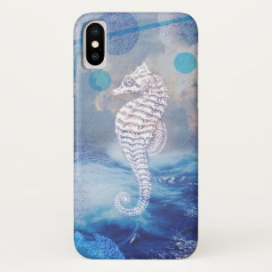 Beautiful seahorse azure blue wavey ocean Case-Mate iPhone case