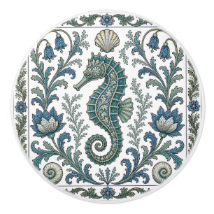 Beautiful Seahorse Vintage Ornate Marine Life Ceramic Knob