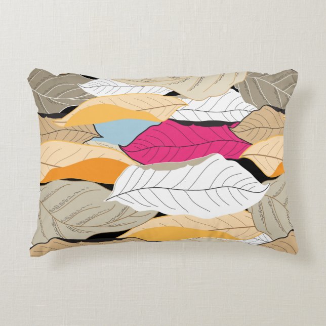 beautiful seamless autumn pattern of coloured leav accent pillow (Front)