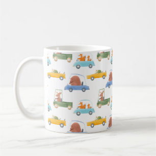 Beautiful seamless baby pattern with cute hand dra coffee mug