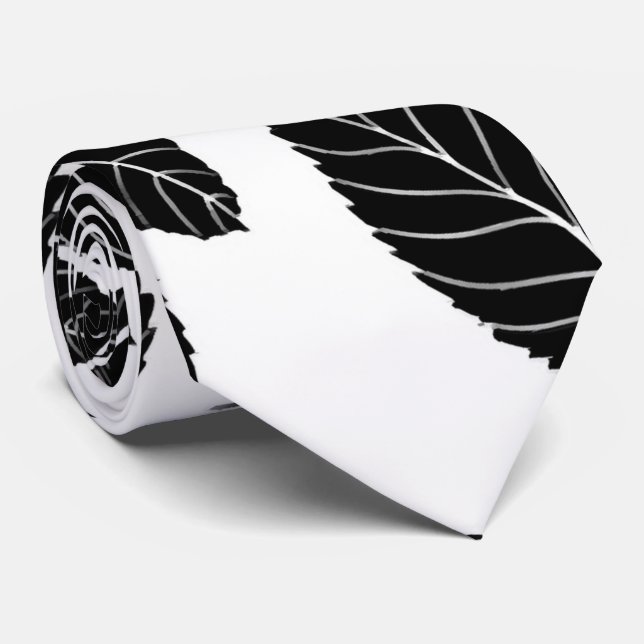 Beautiful seamless black and white monochrome patt tie (Rolled)