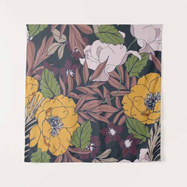 Beautiful seamless floral pattern background. tapestry (Front)