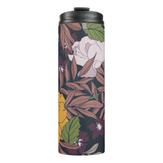 Beautiful seamless floral pattern background. thermal tumbler