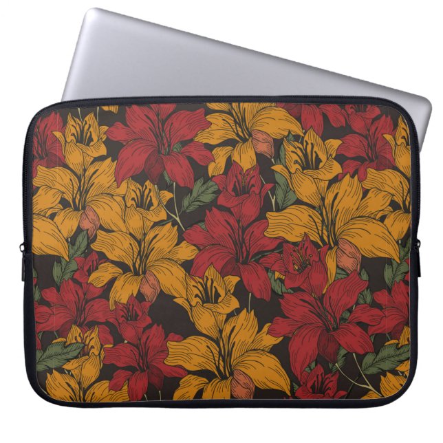 Beautiful seamless floral pattern background. Trop Laptop Sleeve (Front)
