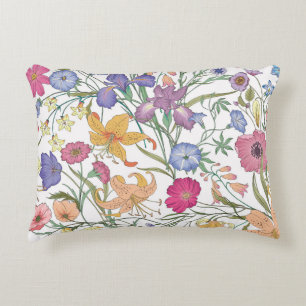 Beautiful seamless floral pattern . Flower illustr Accent Pillow