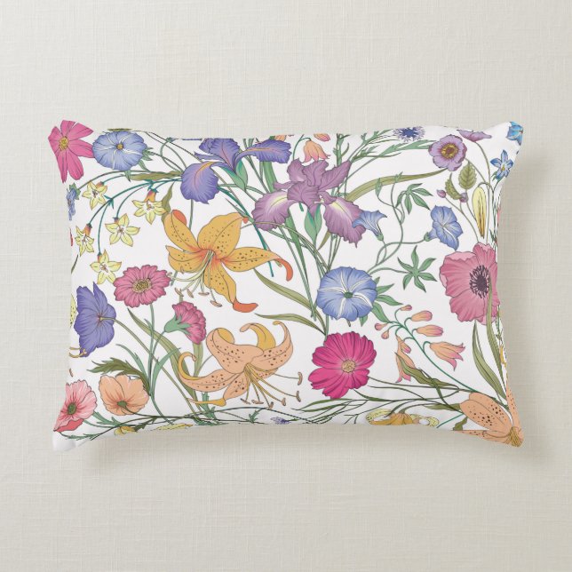 Beautiful seamless floral pattern . Flower illustr Accent Pillow (Front)