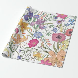 Beautiful seamless floral pattern . Flower illustr Wrapping Paper