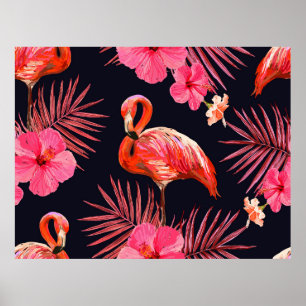 Beautiful seamless floral summer pattern backgroun poster