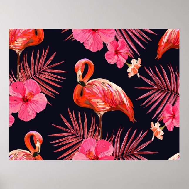 Beautiful seamless floral summer pattern backgroun poster (Front)