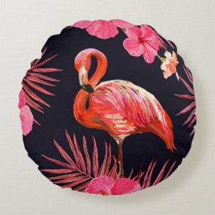 Beautiful seamless floral summer pattern backgroun round pillow