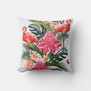 Beautiful seamless floral summer pattern backgroun throw pillow