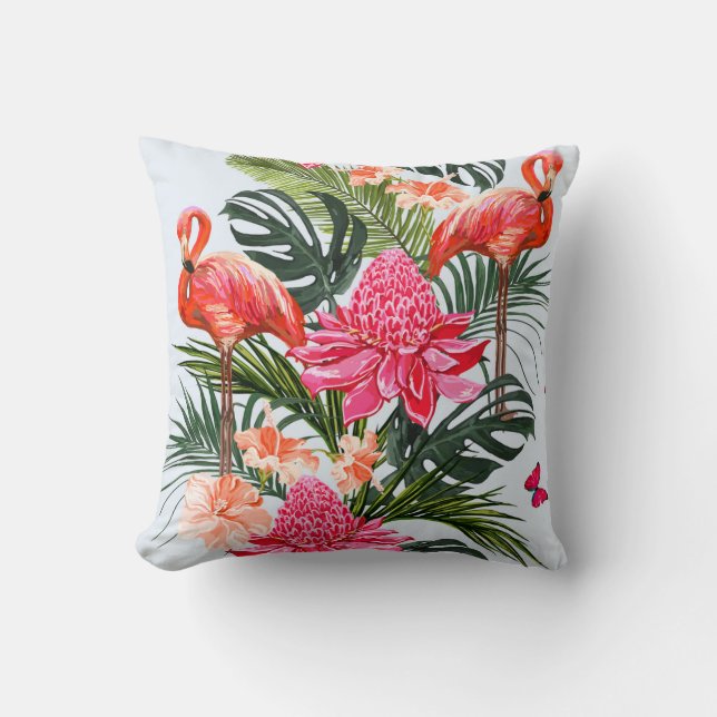 Beautiful seamless floral summer pattern backgroun throw pillow (Front)