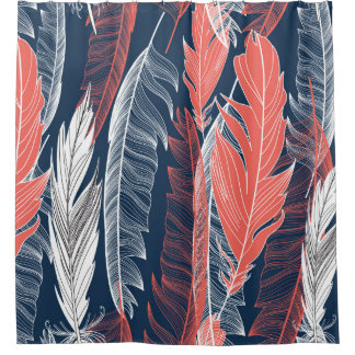 Beautiful seamless graphic pattern of feathers