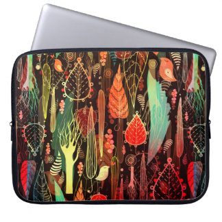 beautiful seamless pattern of autumn leaves and tr laptop sleeve