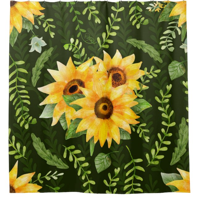 Beautiful seamless pattern with bright sunflower h (Front)