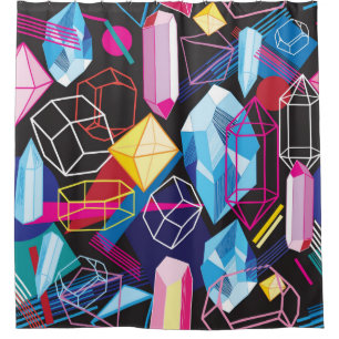 Beautiful seamless pattern with colourful crystals