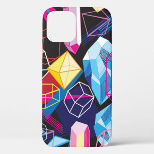 Beautiful seamless pattern with colourful crystals iPhone 12 case