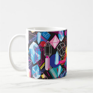 Beautiful seamless pattern with colourful crystals coffee mug