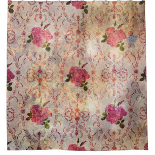 Beautiful seamless pink rose pattern grunge old st