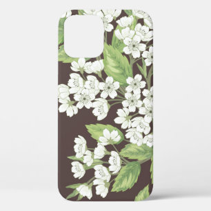 Beautiful seamless spring pattern with green branc iPhone 12 case