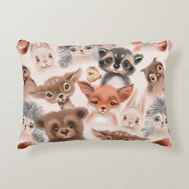 Beautiful seamless, tileable, watercolor pattern w accent pillow (Front)