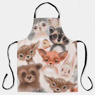 Beautiful seamless, tileable, watercolor pattern w apron