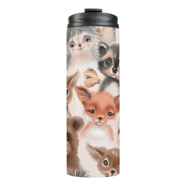 Beautiful seamless, tileable, watercolor pattern w thermal tumbler (Front)